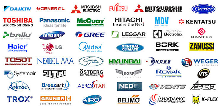все марки кондиционеров, представленные в Красноярске
