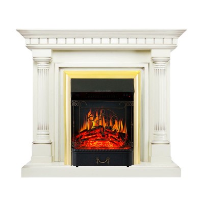 Каминокомплект Royal Flame Dallas - Слоновая кость с патиной с очагом Majestic FX Brass