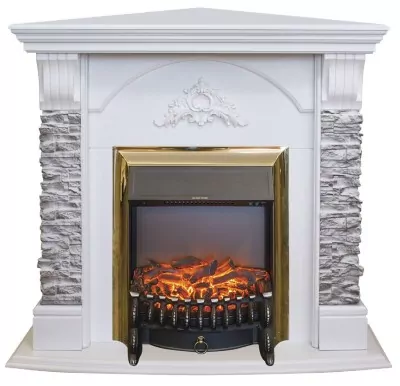 Камин электрический RealFlame Athena Corner  WT GR с  Fobos Lux S BR