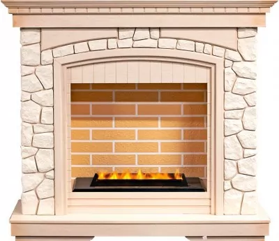 Каминокомплект Dimplex Glasgow - Слоновая кость /Белый с очагом Cassette 400 LNH-INT PS (без дров)