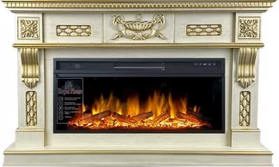 Каминокомплект Royal Flame Corsica - Слоновая кость с патиной 1500 мм с очагом Vision 42 LOG LED