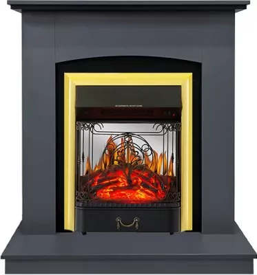 Каминокомплект Royal Flame Barcelona (разборный) - Серый графит с очагом Majestic FX M Brass