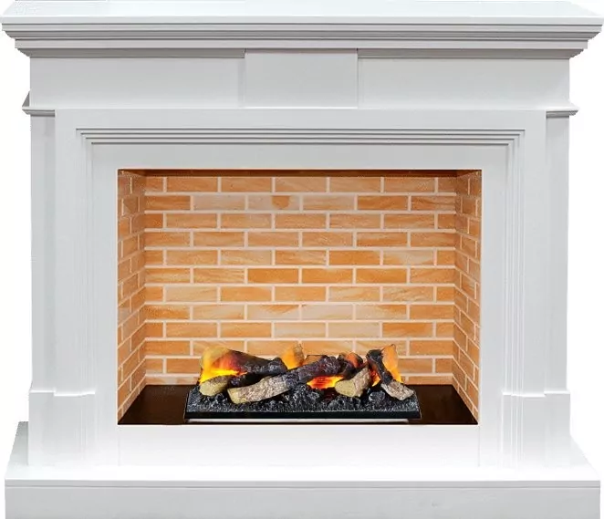 Каминокомплект Dimplex Coventry - Белый / Кирпич  с очагом Cassette 400 LNH-INT (с дровами)