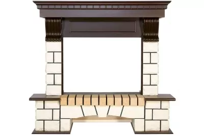 Портал Royal Flame Pierre Luxe - Белый / Темный дуб (Ширина 1150 мм)