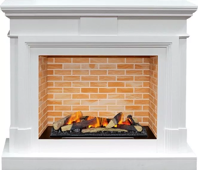 Каминокомплект Dimplex Coventry - Белый / Кирпич  с очагом Cassette 600 LNH-INT (с дровами)