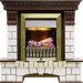 Каминокомплект Dimplex Pierre Luxe угловой - Темный дуб / Белый с очагом Danville Antique Brass FB2