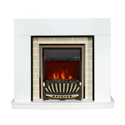 Каминокомплект Royal Flame Montana - Белый с очагом Aspen Gold