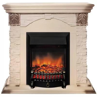 Камин электрический RealFlame Dublin Lux WT с очагом Fobos Lux BL S
