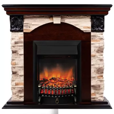Камин электрический RealFlame Dublin Rock  AO с очагом Fobos BL S