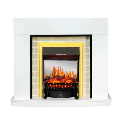 Каминокомплект Royal Flame Montana - Белый с очагом Fobos FX M Brass