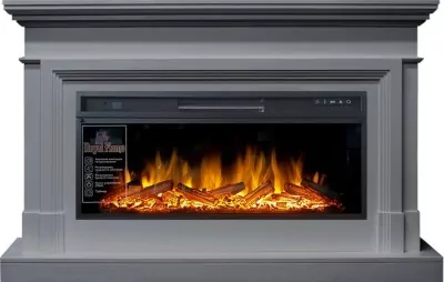 Каминокомплект Royal Flame Coventry - Серый (Ширина 1400 мм) с очагом Vision 42 LOG LED