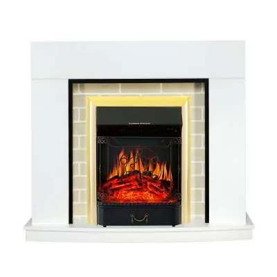 Каминокомплект Royal Flame Montana - Белый с очагом Majestic FX Brass