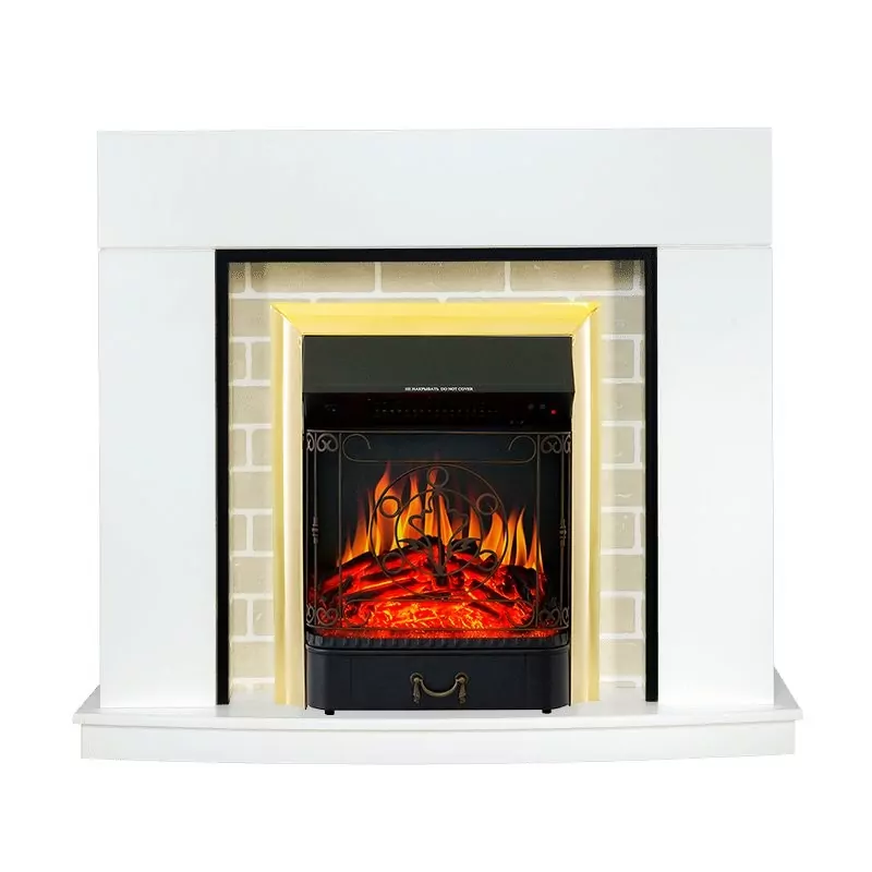 Каминокомплект Royal Flame Montana - Белый с очагом Majestic FX Brass