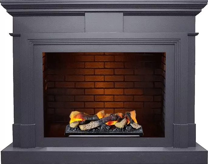 Каминокомплект Dimplex Coventry - Серый графит / Кирпич с очагом Cassette 400 LNH-INT (с дровами)