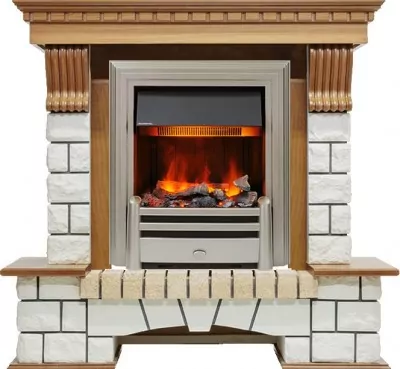 Каминокомплект Dimplex Pierre Luxe - Дуб / Белый с очагом Chesford