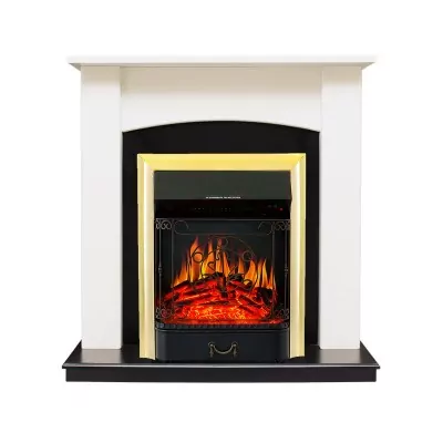 Каминокомплект Royal Flame Baltimore - Слоновая кость, черный с очагом Majestic FX Brass