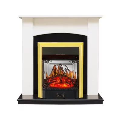 Каминокомплект Royal Flame Baltimore - Слоновая кость, черный с очагом Majestic FX M Brass