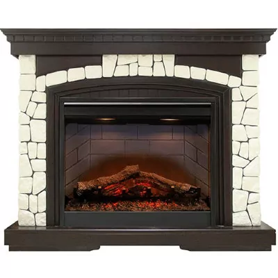 Портал Dimplex Glasgow Symphony 2608/Symphony 2624L камень белый/темный дуб
