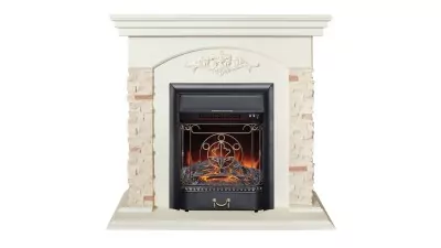 Камин электрический RealFlame Neapolis WT с очагом Majestic Lux BL S