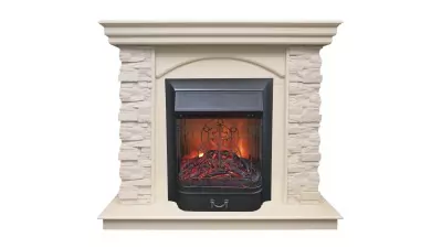 Камин электрический RealFlame Elford WT с очагом Majestic Lux BL S