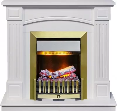 Каминокомплект Dimplex Boston - Белый (Высота 925см) с очагом Danville Antique Brass FB2