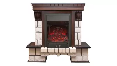 Камин электрический RealFlame Stone AO с очагом Majestic Lux BL S