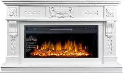 Каминокомплект Royal Flame Corsica - Матовый белый с очагом Vision 42 LOG LED