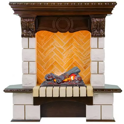 Портал угловой Dimplex Pierre Luxe Cassette 400 шампань/темный дуб