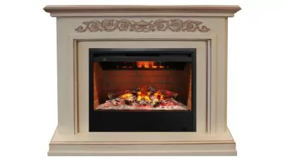 Камин электрический RealFlame Leticia WT(b) с очагом Helios 26 3D