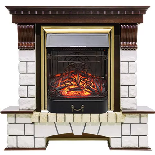 Портал электрокамина Royal Flame Pierre Luxe Темный дуб / Белый