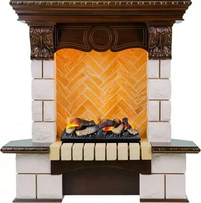 Каминокомплект Dimplex Pierre Luxe - Темный дуб / Шампань (Высота 975мм) Cassette 400 LNH-INT дрова
