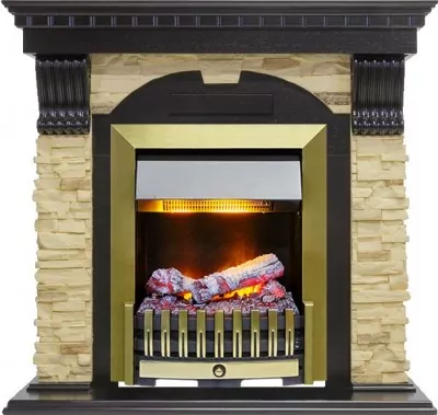 Каминокомплект Dimplex Dublin - Венге / Сланец с очагом Danville Antique Brass FB2