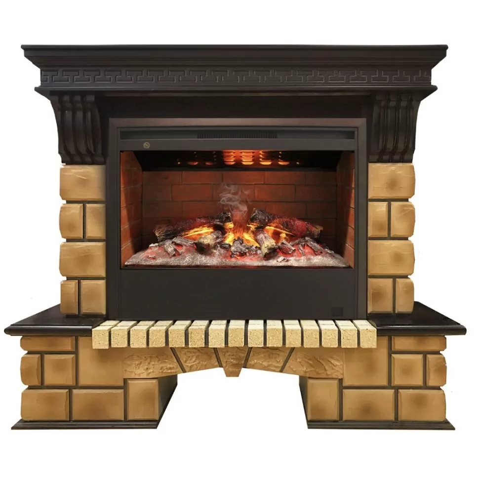 Камин Stone Brick 26 AO с Helios 26 3D