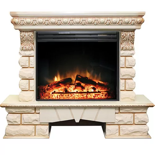 Портал электрокамина Royal Flame Pierre Luxe LORD - Слоновая кость / Белый