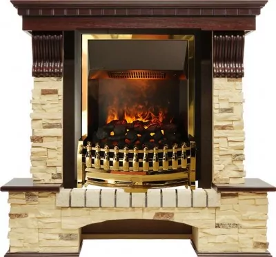 Каминокомплект Dimplex Pierre Luxe - Темный дуб / Сланец с очагом Atherton