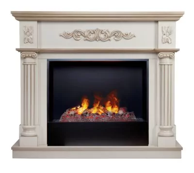 Камин электрический RealFlame Silvia 26 WT 3D Cassette 630 + Black вставка 2