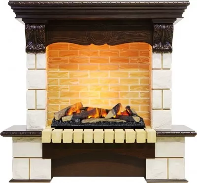 Каминокомплект Dimplex Pierre Luxe угловой - Темный дуб / Шампань h=1035 Cassette 600 LNH-INT дрова