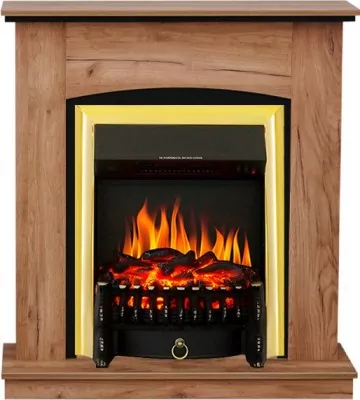 Каминокомплект Royal Flame Barcelona (разборный) - Дуб табачный с очагом Fobos FX Brass