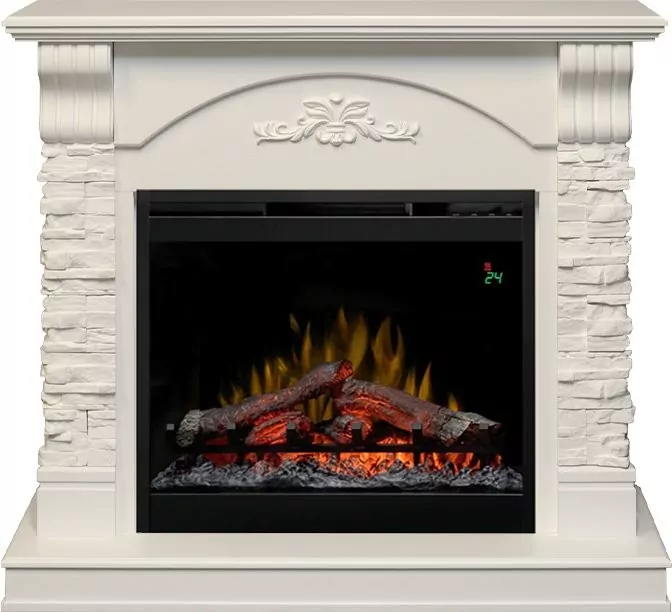 Каминокомплект Dimplex Prague - Белый /Сланец белый с очагом Symphony 26'' DF2624-L
