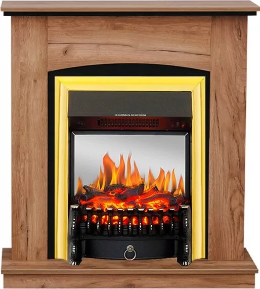 Каминокомплект Royal Flame Barcelona (разборный) - Дуб табачный с очагом Fobos FX M Brass