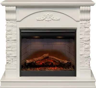 Каминокомплект Dimplex Prague - Белый /Сланец белый с очагом Symphony 26'' DF2608-INT