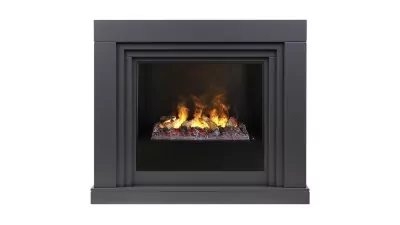 Камин электрический RealFlame Stanley 26 GR с очагом 3D Cassette 630 + Black вставка