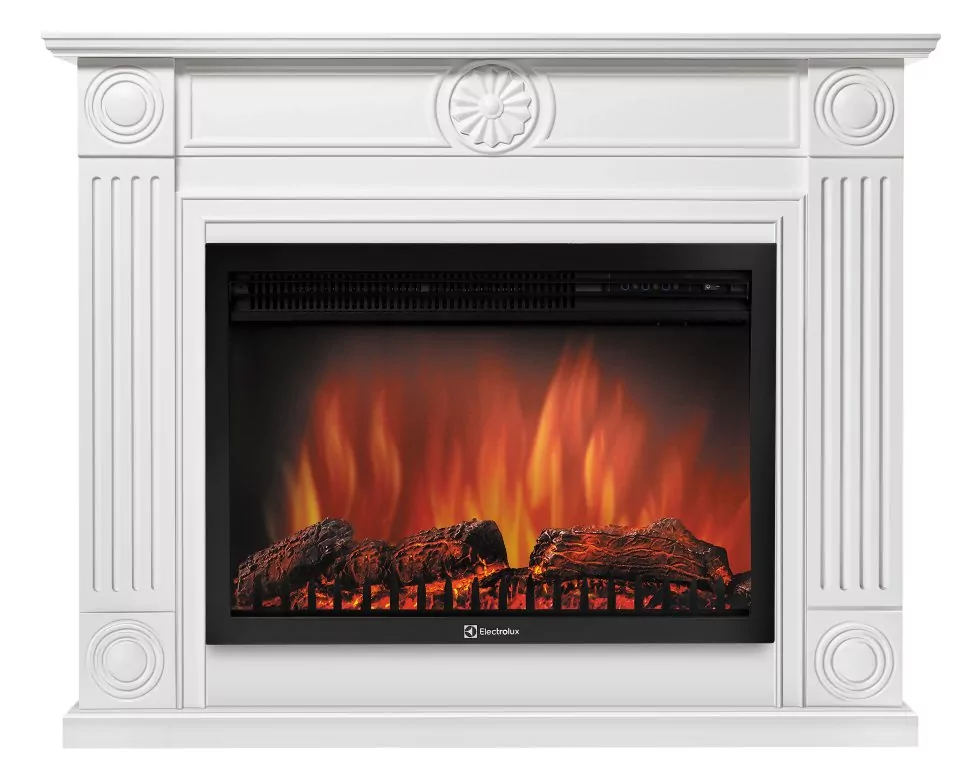Каминокомплект Electrolux Frame 30 белый с панорамным очагом EFP/P-3320RLS