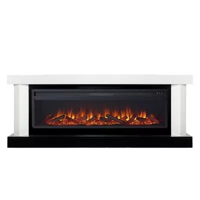 Каминокомплект Royal Flame Vancouver 60 - Белый с черным с очагом Vision 60 LOG LED