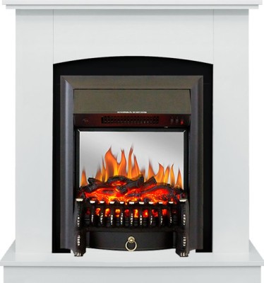 Каминокомплект Royal Flame Barcelona (разборный) - Белый с очагом Fobos FX M Black