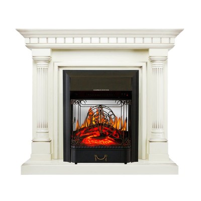 Каминокомплект Royal Flame Dallas - Слоновая кость с патиной с очагом Majestic FX M Black