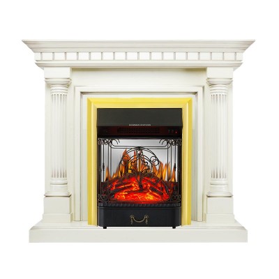 Каминокомплект Royal Flame Dallas - Слоновая кость с патиной с очагом Majestic FX M Brass
