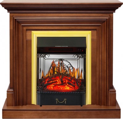 Каминокомплект Royal Flame Bradford - Орех с очагом Majestic FX M Brass
