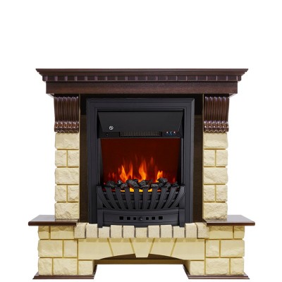 Каминокомплект Royal Flame Pierre Luxe - Темный дуб / Шампань с очагом Aspen Black