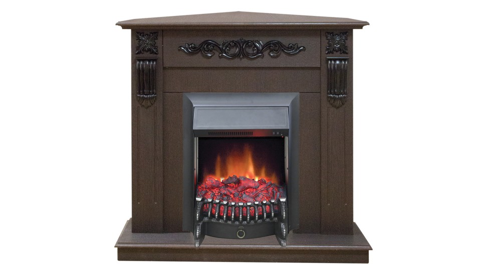 Камин Dominica Corner DN c  очагом Fobos S Lux Black